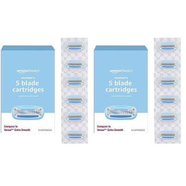 Imagem de Recargas de barbear Amazon Basics de 5 lâminas para mulheres, 6 unidad