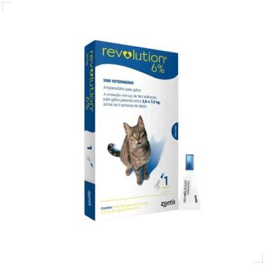 Imagem de Revolution 6% 0,75ml Gato 2,6 A 7,5kg Carrapato Piolho Sarna Medida:0,