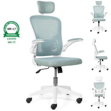 Imagem de Cadeira De Escritório Ergonômica Giratoria Ajuste Lombar Tecido Respir