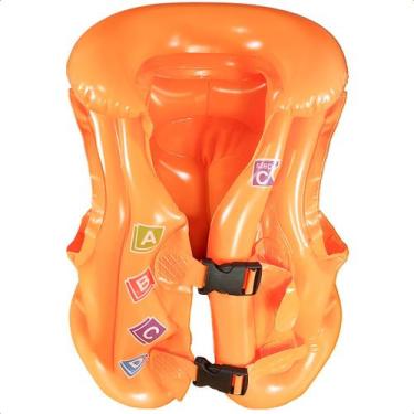 Imagem de Colete Boia Infantil Inflável Ajustável Segurança Piscina Praia Flutua