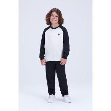 Imagem de Conjunto Infantil de Inverno Masculino Moletom Raglan com Aplique-Masculino