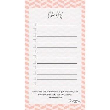 Imagem de Bloquinho Checklist - Minimalista - Rosa - 100% Cristão - Publicações,