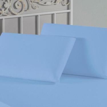 Imagem de Fronha Nobre 1 Peça 50cm X 70cm Malha 100% Algodão - Azul-bebê - ENXOV