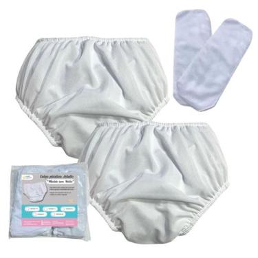 Imagem de Kit 2 Calça plástica S/botão C/ absorvente Geriatrico Escape - Minha E