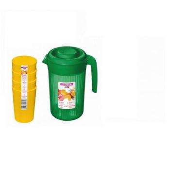 Imagem de Conjunto seleção jarra e copos plastico sanremo