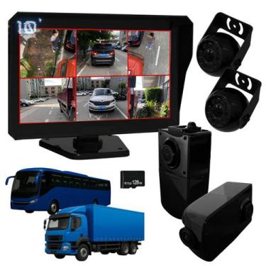 Imagem de Kit Gravador Automotivo Profissional DVR 6 Câmeras HD, Tela 10.1 Touch