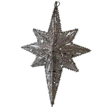 Imagem de Estrela Decor Prata de Pendurar 50 x 30 cm Tok da Casa  - Store mania