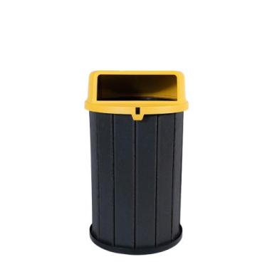 Imagem de Lixeira Madeira Plástica MBS 100 Litros -Cinza, Amarelo