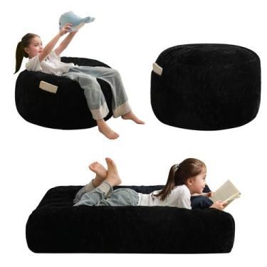 Imagem de Cadeira Bean Bag, sofá infantil conversível MAXYOYO, preto