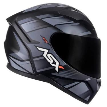 Imagem de Capacete Fechado Asx City Start Preto Fosco Cinza -, 58/M (57-58)
