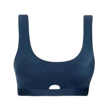 Imagem de Top fitness vazado textura com bojo removivel she - She/Mash, Azul esc