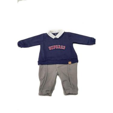 Imagem de Macacão Longo Super Infantil Azul Keko & Beka, M, Azul