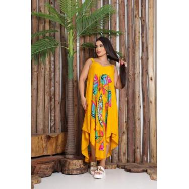 Imagem de Vestido Curto Trapézio Estampado Mandala  Alça Indiano Viscose 156 - D