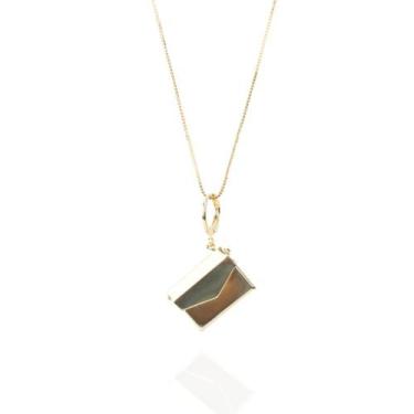 Imagem de Colar carta banhado a ouro 18k - Brimatto