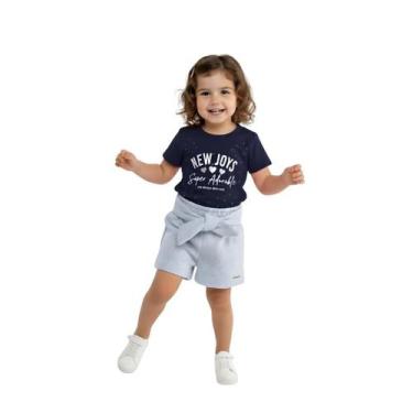 Imagem de Conjunto Infantil Bebê Menina Baby Vest New Joys, Azul escuro, 02