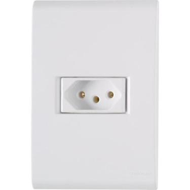 Imagem de Conjunto Tomada Liz 2p+t 10a 250v 4 X 2 Branca - Tramontina