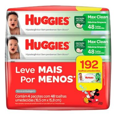 Imagem de Toalha Umedecida Disney Baby Huggies Max Clean Pacote 4 Unidades Leve 