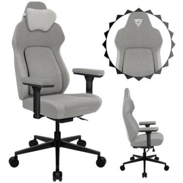 Imagem de Cadeira Ergonômica Core Cinza Claro Para Escritório Gamer  Confortável