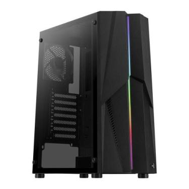 Imagem de Gabinete Gamer Aerocool Mecha Preto Rgb Lateral Vidro