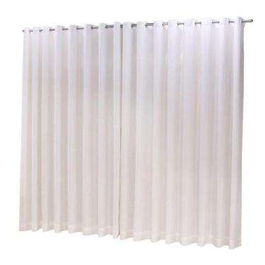 Imagem de Cortina Microfibra com Linho 2,80x1,80 para Varão Simples Palha Ludate