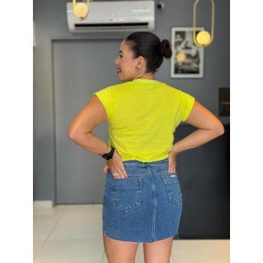 Imagem de Saia curta  maricota feminino jeans  tam m, P
