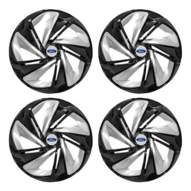 Imagem de Jogo Calota Esportiva Aro 14 Nitro Black Silver Ford Prata - Elitte