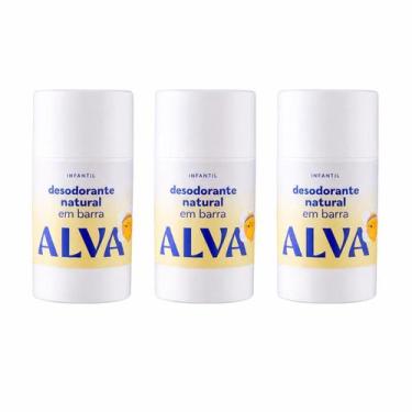 Imagem de Kit 3 Desodorante Alva Infantil Natural Stick 33g Camomila