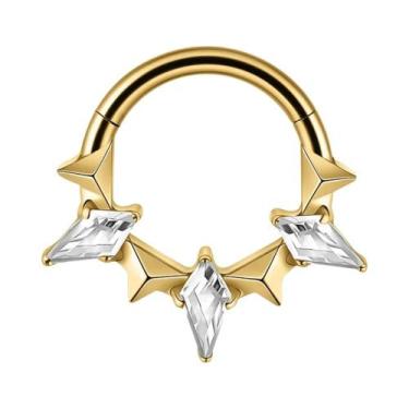 Imagem de Piercing Clicker Articulado De Titânio Com Zircônia Marquise, Em Forma
