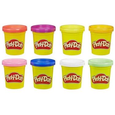 Imagem de Massinha play-doh pote com 8 arco íris - hasbro