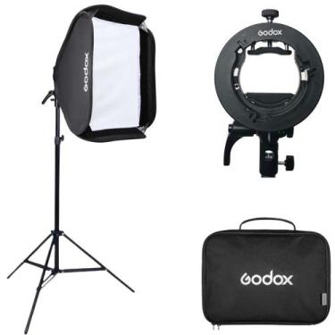Imagem de Softbox 60x60cm com Suporte S2 Bowens + Tripé Ajustável até 2,1m - GOD