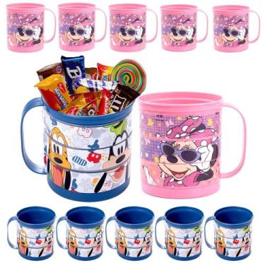 Imagem de 10 Copos Minnie e Mickey para Festa Infantil Lembrancinha - Plasutil, 