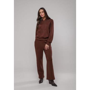 Imagem de Conjunto de Moletom Premium com Calça e Casaco Capuz Marrom Salvatore,