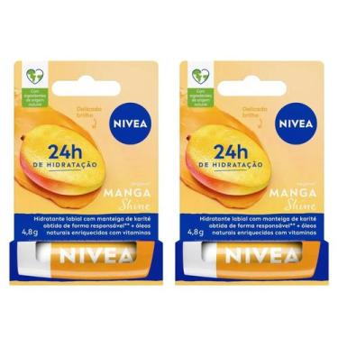 Imagem de Kit 2 Nivea Hidratante Labial Manga Shine Edit Limitada 4,8g