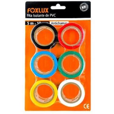 Imagem de Kit Fita Isolante Com 6 Rolos 19mmX5m - FoxLux