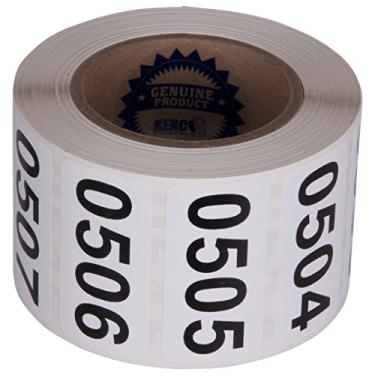 Imagem de Etiquetas autoadesivas em vinil durável com números consecutivos - Medida: 5 x 2,5 cm da Kenco, ROLL 501-1000
