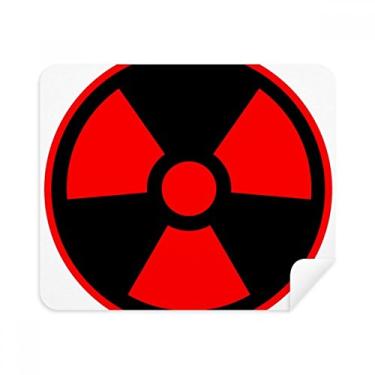 Imagem de Red Dangerous Checal Toxic Radiation Symbol Pano de limpeza Limpador de tela 2 peças Tecido de camurça