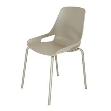 Imagem de Cadeira Aproximação Interlocutor Fixa Beau Com 4 pés de Aço Tubular Cappuccino Rhodes