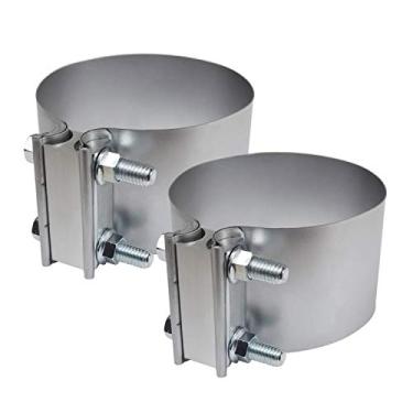 Imagem de Grampo de exaustão de junta de bumbum de 12,7 cm da Roadformer – Aço alumínio para tubos de escape OD de 12,7 cm, extremidades do silenciador e conexão do sistema de escape com vazamento (pacote com 2)