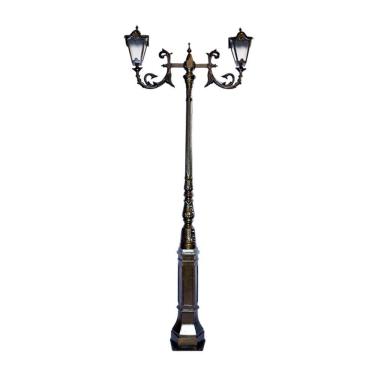 Imagem de Poste de Jardim Paris 02 Luminárias Genebra Alumínio 304cm