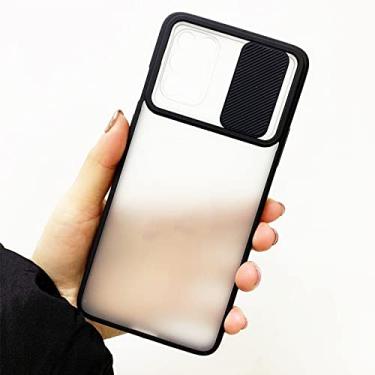Imagem de Capa à prova de choque deslizante de proteção de lente de câmera para telefone capa traseira de silicone transparente fosco, preta, para Oneplus 9 Pro