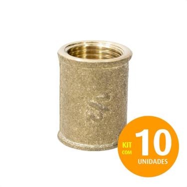 Imagem de Luva Fêmea Rosca/Rosca de 1/2 Em Latão Amarelo Kit 10un