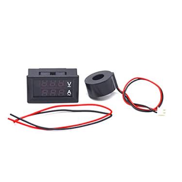 Imagem de Tingpai Visor duplo LED azul e vermelho, voltímetro e amperímetro, indicador de corrente de tensão com instrumento-t nsformador