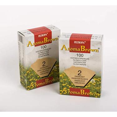 Imagem de Filtropa 8720 AromaBrown Cone de café descartável, filtro número 2, cerveja, 2 a 6 xícaras, caixa com 100, nº 2 UNB, conjunto de 2, um, marrom