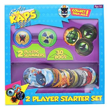 Imagem de Pog Retro Kaps 2-Player Starter Set Game Includes: 30 Pogs & 2 Slammers
