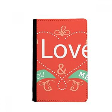 Imagem de Porta-passaporte vermelho verde Love You para dia dos namorados Notecase Burse capa carteira porta-cartão, Multicolor