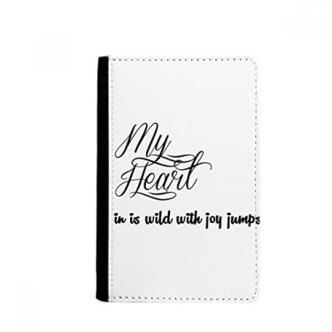 Imagem de Porta-passaporte com citação de poesia famosa My Heart Joy Notecase Burse capa carteira porta-cartão, Multicolor