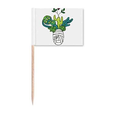 Imagem de Horus Botany Múmia Planta Cacto, Bandeiras de Palito de Dente, Topo de Decoração de Festa