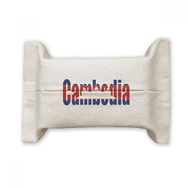 Imagem de Bolsa de linho de algodão com nome da bandeira do Camboja