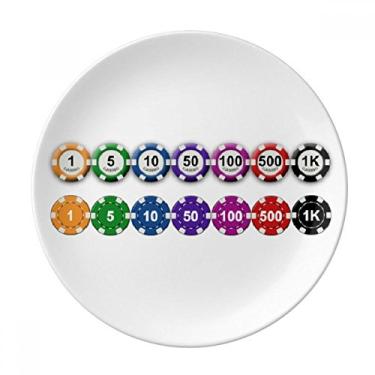 Imagem de Prato de ilustração de arranjo lateral com fichas de porcelana decorativa Salver louças de jantar