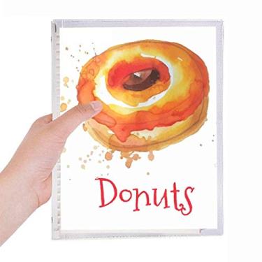 Imagem de Caderno de sobremesa em aquarela pintado à mão laranja com folhas soltas diário recarregável